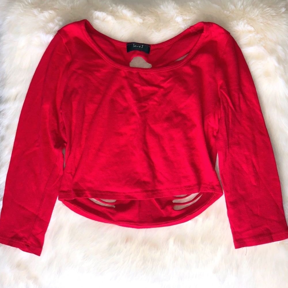 ♥️ Slashed Back Crop Tee - Picture 5 of 8